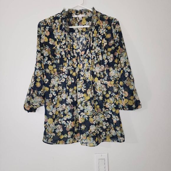 Blue floral blouse size xs - Picture 5 of 5